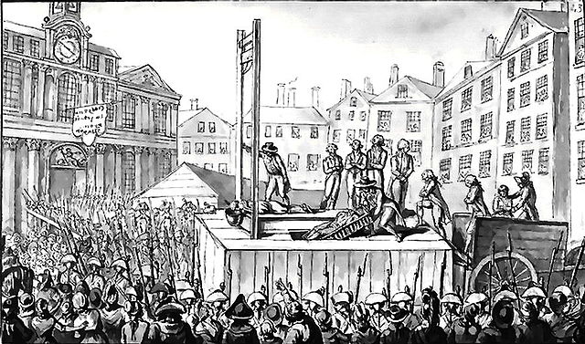 La guillotine drawing in Montmartre