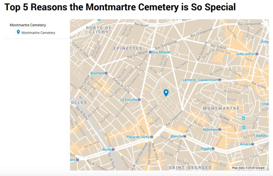 Plan of Montmartre Cemetery