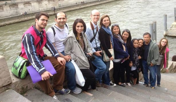 Our guide with some visitors in Paris