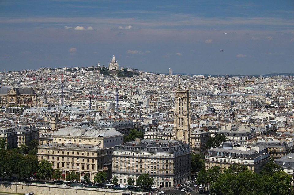 Montmartre seen from Notre Dame de Paris, including the Basilica of the Sacré-Cœur