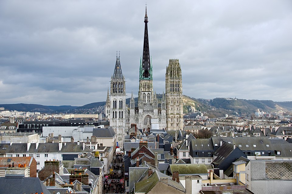 Cathédrale Notre‑Dame de Rouen from a distance by Wikimedia Commons