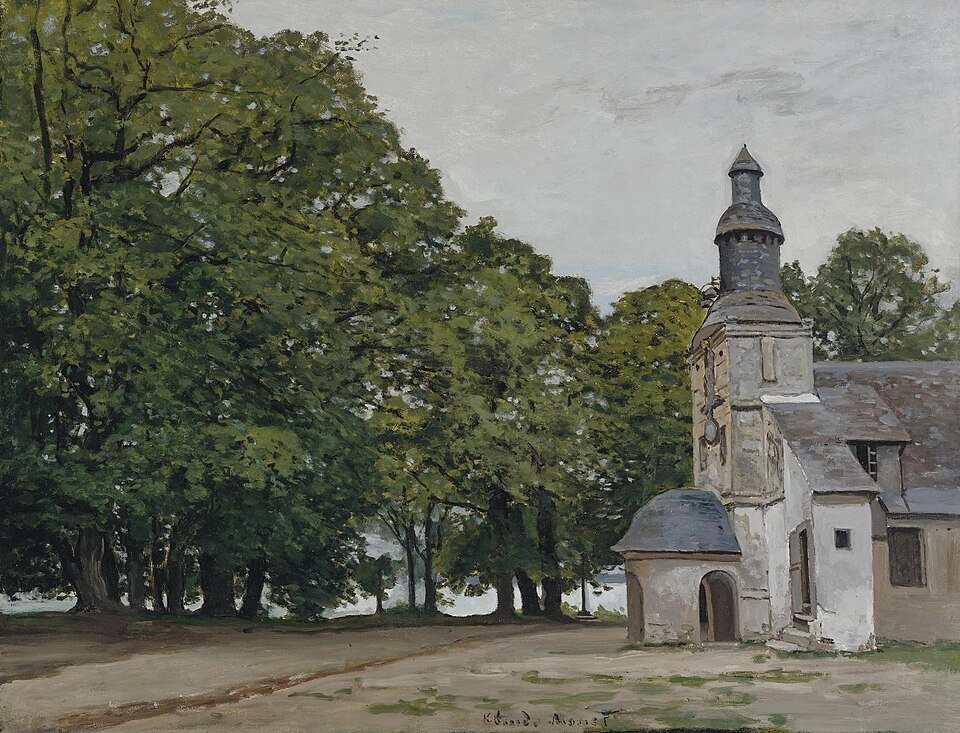 La Chapelle de Notre-Dame-de-Grâce, Honfleur" (1864) by Claude Monet by Wikimedia Commons