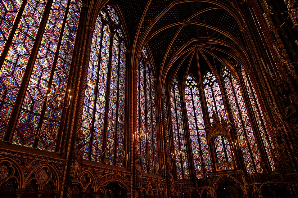 Interior of Sainte-Chapelle, Paris, France. @Wikimedia Commons
