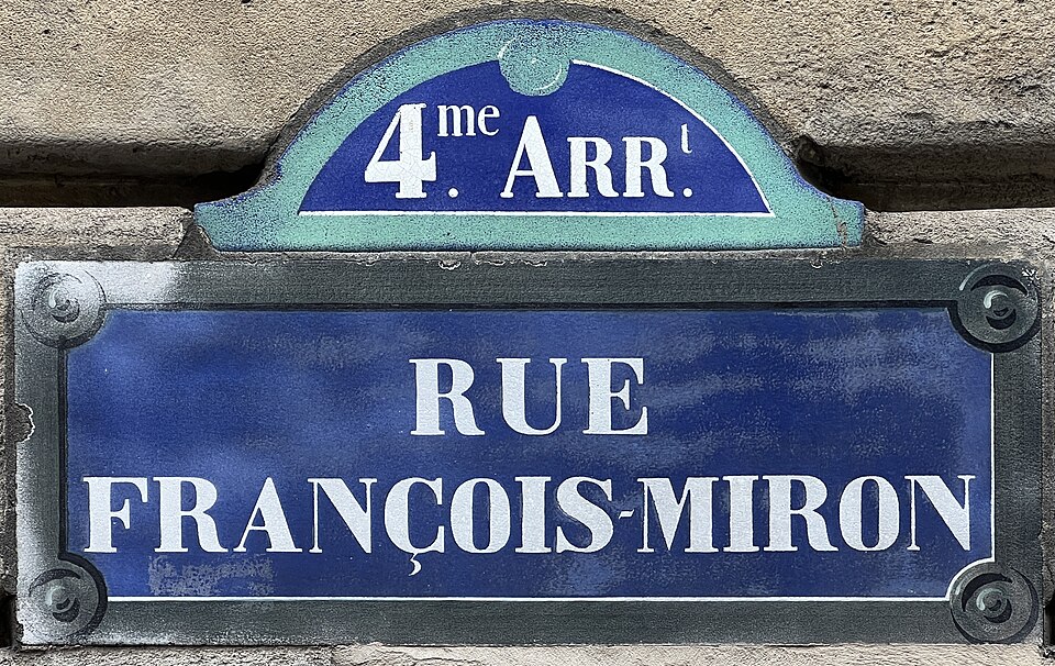 Plaque de la rue François Miron, Paris